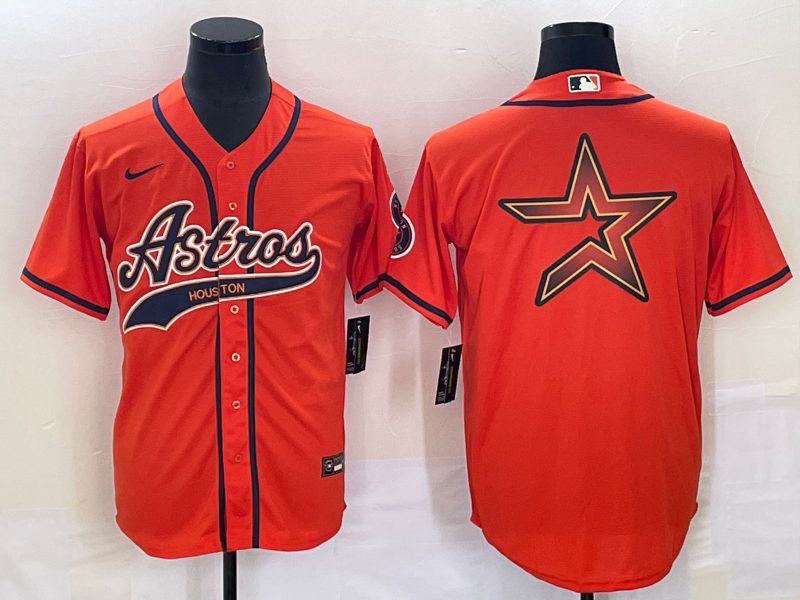 Men's Houston Astros Orange Authentic Jersey Joint Edition